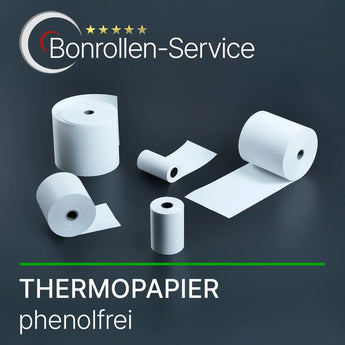 Weiße Bonrollen aus phenolfreiem Thermopapier für Thermodrucker