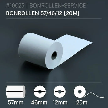 Bonrollen 57x46x12 (20m) aus Normalpapier