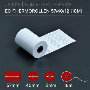 EC-Thermorollen 57x40x12 (18m) mit SEPA-Text, weißer 57mm-Rollendruck