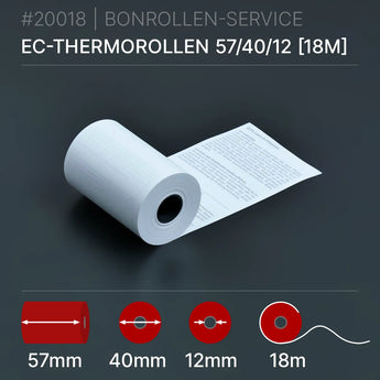 EC-Thermorollen 57x40x12 (18m) mit SEPA-Text, weißer 57mm-Rollendruck