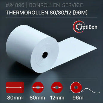ECO-Thermorollen OptiBon 80x80x12 (96m) weißer 80mm-Rollen