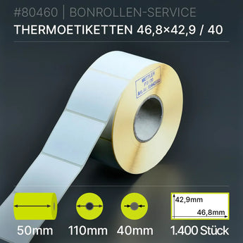 Etiketten 46,8mm x 42,9mm - 50/110/40 - Thermopapier - BPA-frei