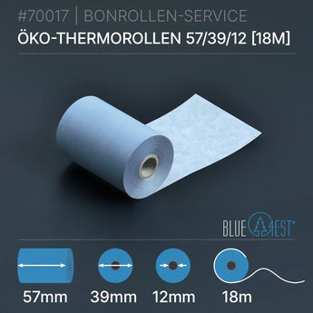 Öko-Thermorollen 57x39x12 (18m) - Bonrollen Thermopapier | Blue4est®