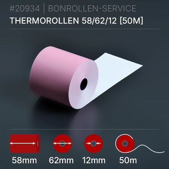 Rosa Thermorollen 58x62x12 (50m) von bonrollen-service, teilweise entrollt