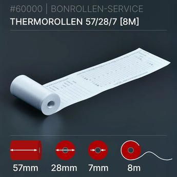 Thermospapier-Tachographen-Rollen mit Gitterlinien und Maßen