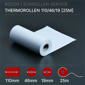 Thermorollen 110x46x19 (25m) - Bonrollen Thermopapier | BPA-frei
