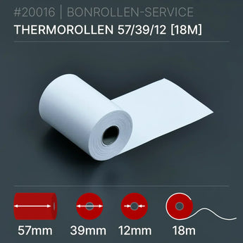 Thermorollen 57x39x12 (18m) - Bonrollen Thermopapier | BPA-frei