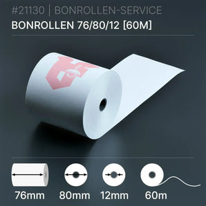 Apothekenrollen 76x80x12 (60m) - Normalpapier - Bonrollen
