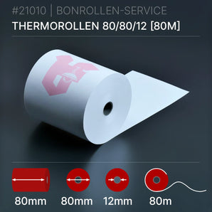 Apothekenrollen 80x80x12 (80m) - Thermopapier - Bonrollen | BPA-frei