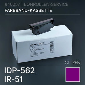 Farbband Citizen IDP-562 IR-51 schwarz für Plastikband-Kassette